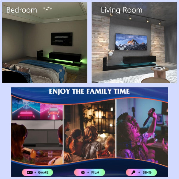 English Elm [new New Update Led Tv Stand with Power Outlet Fits 75 Inch Screens Modern Console Black W1701P413008