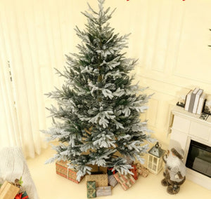 English Elm Christmas Flocked Artificial Tree 7.5 Ft Nordic Pine with 1218 Tips Steel Base T3971P419195