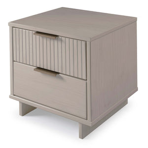English Elm Granville 18" Nightstand In Light Gray - Modern 2-Drawer Design With Gold Handles For Elegant Storage B365P398523