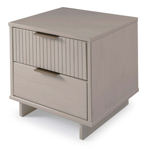 English Elm Granville 18" Nightstand In Light Gray - Modern 2-Drawer Design With Gold Handles For Elegant Storage B365P398523
