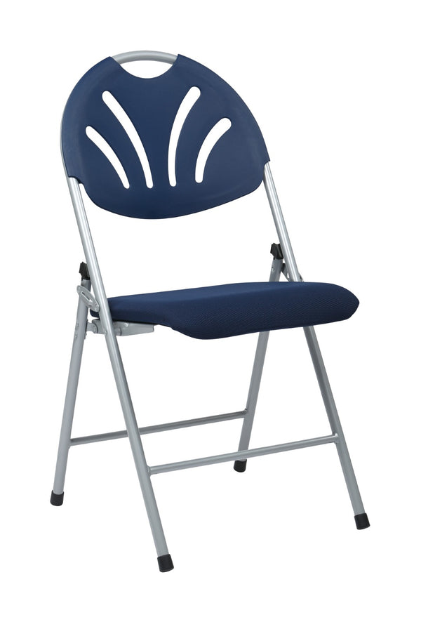 OSP Home Furnishings Folding Chair with Ventilated Mesh Seat and Steel Frame for Office or Event Seating FC8100NS-7