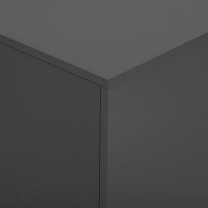 English Elm VIBE Modern TV Stand for TVs up to 55" — Luxe MDF Console with Gold Metal Legs, Adjustable Shelf, Anti-Tip Device Gray N724P198517E