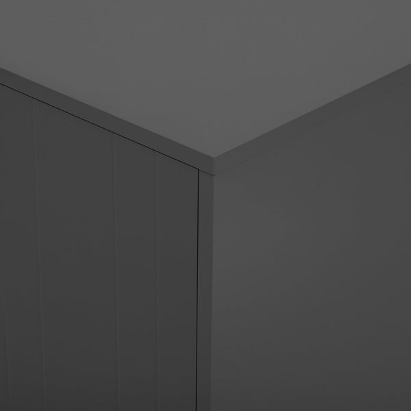 English Elm VIBE Modern TV Stand for TVs up to 55" — Luxe MDF Console with Gold Metal Legs, Adjustable Shelf, Anti-Tip Device Gray N724P198517E