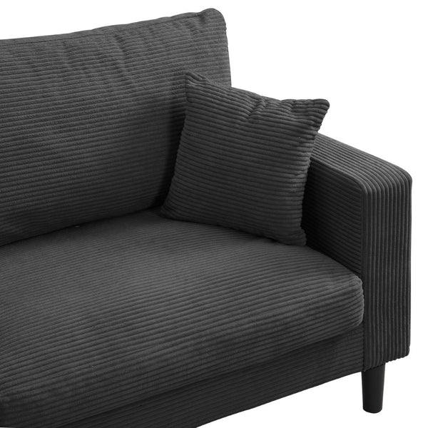 English Elm 74" Three Seat Sofa Hardwood Frame High Density Foam Upholstered Modern Living Room Dark Gray W311P221223