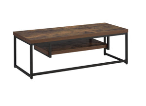English Elm Bob Weathered Oak TV Stand with Black Metal Frame, Compact 50" TV Console, Cable Management, Rustic Modern Design, Durable MDF Construction B2726P271970