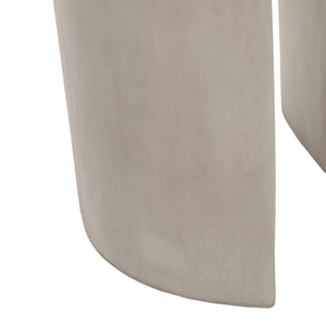 English Elm Christopher Knight Home® - Outdoor MGO Round U-Shape Side Table in Light Grey — Lightweight Concrete, Arch Stability, Modern Patio Accent N773P194632E