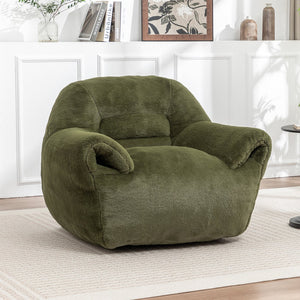 English Elm Bean Bag Chair - Plush Faux Fur Sofa With Back Support, Perfect For Any Room, Adults & Kids - Green W2200P326891