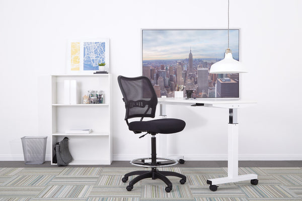 OSP Home Furnishings Deluxe Mesh Back Drafting Chair with Lumbar Support and Pneumatic Height Control 13-37N20D