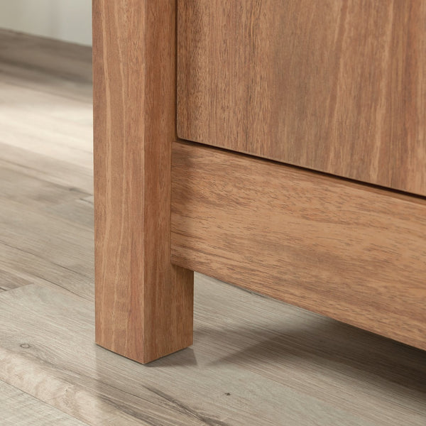 English Elm Library Base - Stylish Brown Herringbone Storage Solution For Compact Spaces, Home Office & Living Room B356P402670