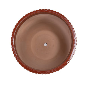 English Elm 4 Pieces Ceramic Flowerpot Set with Hand-Glazed Finish, Precision Molded Planters for Patio Decor Coral W3273P321567