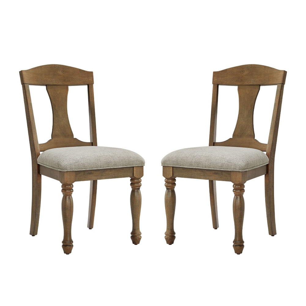 English Elm Wooden Frame Upholstered Dining Chairs Set Of 2 – Stylish Mid-Century Retro Comfort For Any Space W2582P205325-GIGA