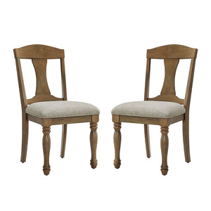 English Elm Wooden Frame Upholstered Dining Chairs Set Of 2 – Stylish Mid-Century Retro Comfort For Any Space W2582P205325-GIGA