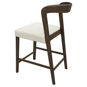 English Elm Christopher Knight Home® - Solid Rubber Wood Counter Stools Set Of 2 - Walnut Finish With Beige Upholstery For Modern Comfort N771P292086T