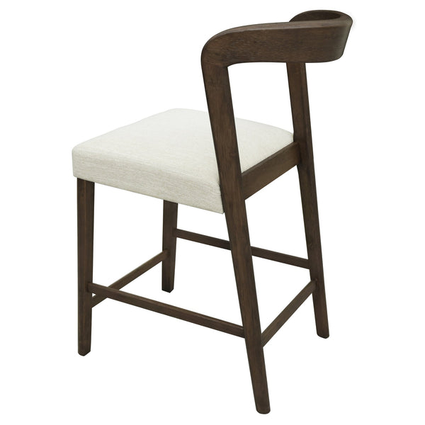 English Elm Christopher Knight Home® - Solid Rubber Wood Counter Stools Set Of 2 - Walnut Finish With Beige Upholstery For Modern Comfort N771P292086T
