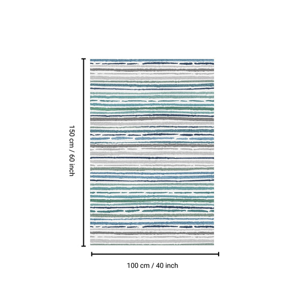 English Elm SPHINX Beige+Blue 40x60 Indoor Outdoor Washable Non-Slip Rug – Low Pile Durable Kid & Pet Friendly B186P261381