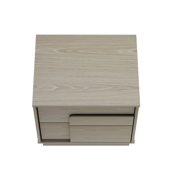 English Elm Horizon 22" Nightstand with Push-to-Open Drawers, Whitewashed Wood Grain, Sleek Handle-Free Design Oak B365P398177