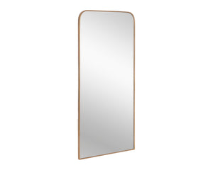 Sunpan Calabasas Floor Mirror - Sleek Minimalist Design with Iron Frame, Perfect for Modern Loft Spaces Brass