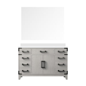 English Elm White Oak Single Bath Vanity With White Quartz Top & 46" Mirror, Stylish Storage For Modern Bathrooms B2731S01469-GIGA