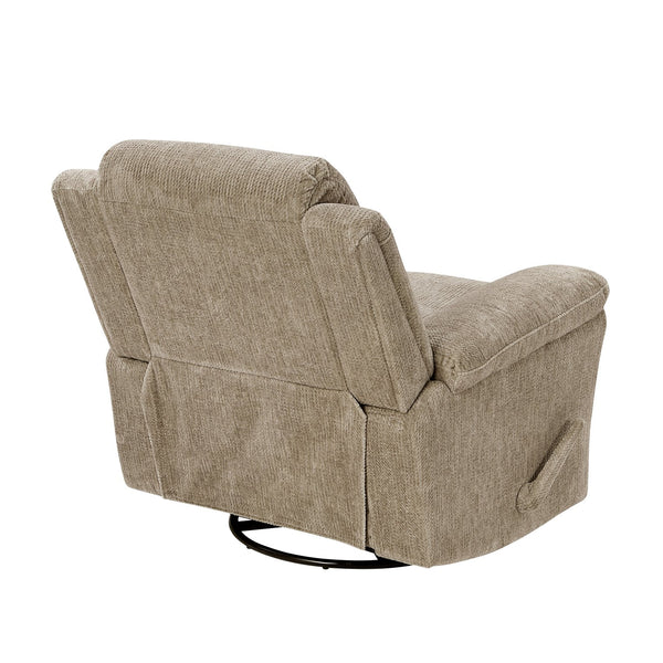 English Elm Glider Swivel Recliner with Smooth 360° Glide and Pull-Handle Recline, Microfiber Comfort, Sturdy Frame Brown 38.5 L x 34 W x 26.5 H B011P329293