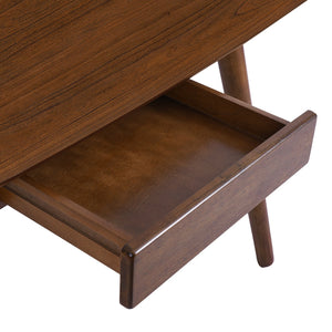 English Elm Christopher Knight Home® - Study Computer Desk 53" Walnut MDF Writing Table with Drawer, Figure-Eight Legs, Spacious Work Surface N770P323356D