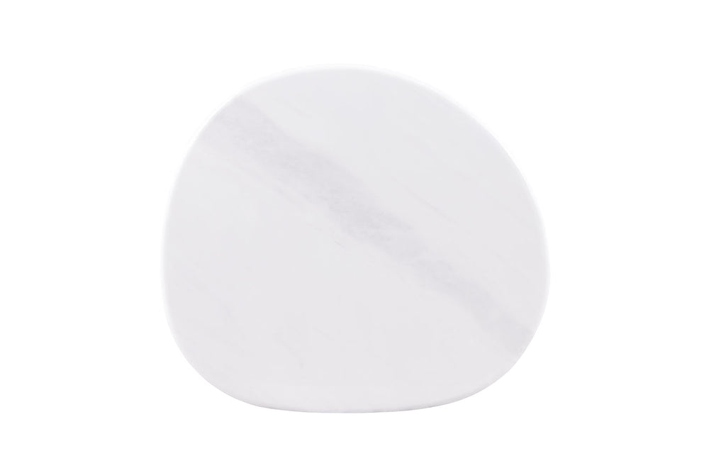 English Elm Contemporary Side Table With Sintered Stone Top & Gold Legs - Modern Minimalist Design, Soft Edges B2741S00637