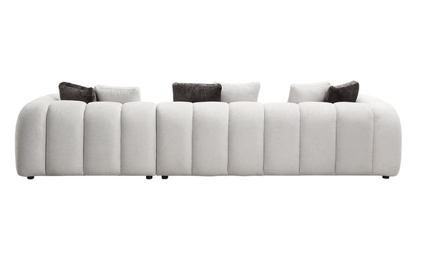 English Elm Manilla Ivory Linen Sectional Sofa With 8 Pillows - Modern Comfort & Style For Any Living Space B2726S00305-GIGA