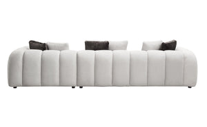 English Elm Manilla Ivory White Linen 2-Piece Sectional Sofa with Chaise & Armless Chair, Modern Deep Seat Plush B2726S00518