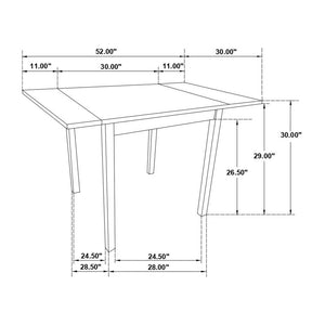 English Elm Rectangular Wooden Dining Table with Slim Tapered Legs, Beveled Top and Durable Rubberwood Finish Cappuccino B016P369789