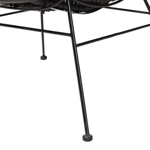 English Elm Modern Handcrafted Rattan Accent Chair with Black Metal Frame for Boho Living Spaces B2750P470080