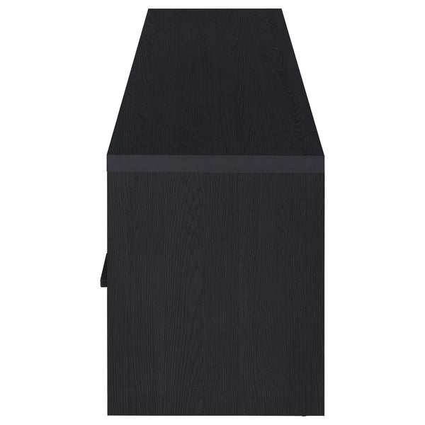 English Elm Ian Modern Black TV Stand Console with 2 Doors, Drawer & Shelf — Storage Media Center for 70" TVs B062P378249