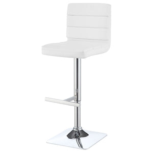 English Elm Fresco Leatherette Channel Tufted Bar Stools Set of Two with Chrome Pedestal Base B062P440323