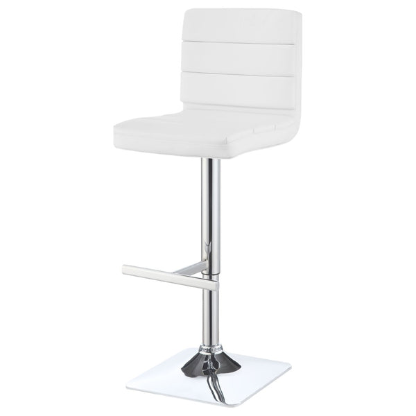 English Elm Fresco Leatherette Channel Tufted Bar Stools Set of Two with Chrome Pedestal Base B062P440323
