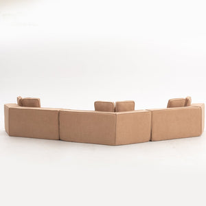 English Elm 181"extra Large Nine Seat Modular Sectional Sofa in Plush Sherpa for Spacious Lounges W3326S00040