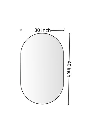 English Elm Wall Mirror 40X30 Inch Black Oval Metal Frame – Modern Wall Decor For Bathroom, Bedroom & Living Room W2091P345011-GIGA