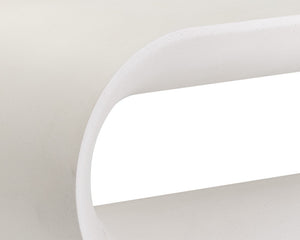 Sunpan Capsule Concrete Bench - Contemporary Design with Open Frame for Stylish Indoor & Outdoor Storage White