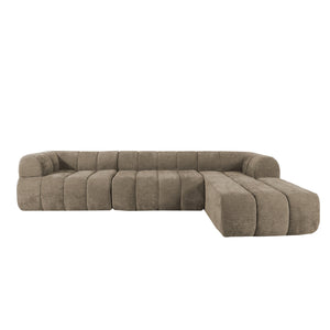 English Elm Christopher Knight Home® - 122" Modern L-Shaped Sectional Sofa with High-Resilience Foam, Low-Profile Design, Stain-Resistant Fabric Comfort Espresso N767P277694S