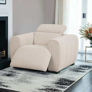 English Elm Contemporary Power Recliner with Plush High-Density Foam, Soft Track Arms, Hardwood Frame, Oversized Seat White 47 L x 45 W x 30 H B2741P395246