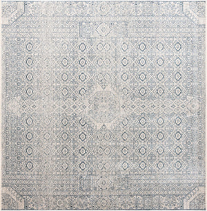 Unique Loom Newport Chepstow Machine Made Border Rug Gray, Ivory 10' 2" x 10' 2"