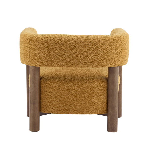 English Elm Christopher Knight Home® - Boucle Plush Bouclé Accent Chair with Rubber Wood Frame, Spring Bag Cushion for Cozy Support Yellow 30.75 L x 28.9 W x 19.25 H N776P268327T