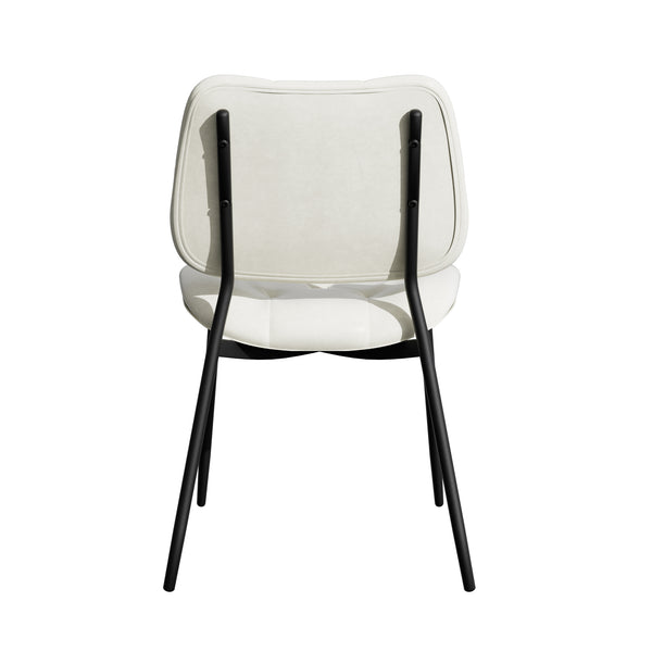 English Elm Dining Chairs Set Of 2 - Modern Pu Leather Upholstered Side Chairs For Comfort & Style In White T3950P394503