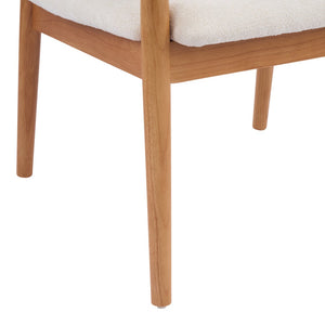 English Elm Indoor Solid Wood Dining Chairs Beige Upholstered Seat Modern Set of Two N772P410400B