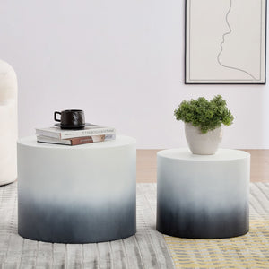 English Elm Mdf Nesting Table Set of 2 Two-tone Geometric Modern Living Room Accent Pair W876P309992