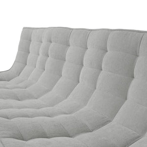 English Elm Caterpillar Classic Armless 2-Seater Floor Sofa - Cozy Waffle-Tufted Light Grey Loveseat For All Spaces B341P321113