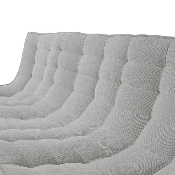 English Elm Caterpillar Classic Armless 2-Seater Floor Sofa - Cozy Waffle-Tufted Light Grey Loveseat For All Spaces B341P321113