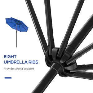 English Elm Outsunny 9Ft Elegant Patio Umbrella With Crank & Tilt - Durable Outdoor Market Shade For Decks & Lawns W2225P200444-GIGA