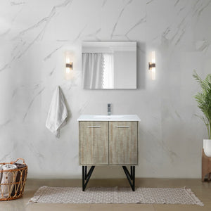 English Elm Rustic Acacia Bath Vanity With White Quartz Top & Chrome Faucet Set - Stylish Storage Solution! B2731P259600-GIGA