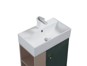 English Elm 21.6" Glossy White Ceramic Vessel Sink Rectangular Basin for Modern Bathroom Vanity W1573P224469