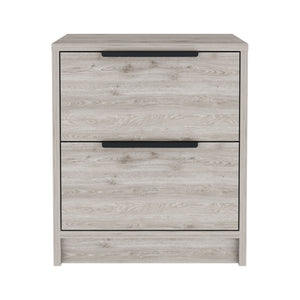 English Elm Kaia Two-Drawer Nightstand with Metal Handles, Compact Space-Saving End Table for Bedrooms Gray 22.4 L x 21.7 W x 7.1 H B07091875