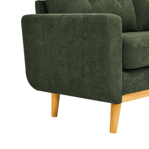 English Elm 67.7" Tufted Polyester Loveseat with Tapered Wood Legs for Mid-century Living Rooms W2318P379505