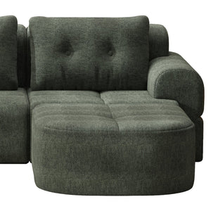 English Elm Modular Sectional Sofa with Chaise Full Foam Build Woven Fabric for Living Room Blackish Green W2379S00006